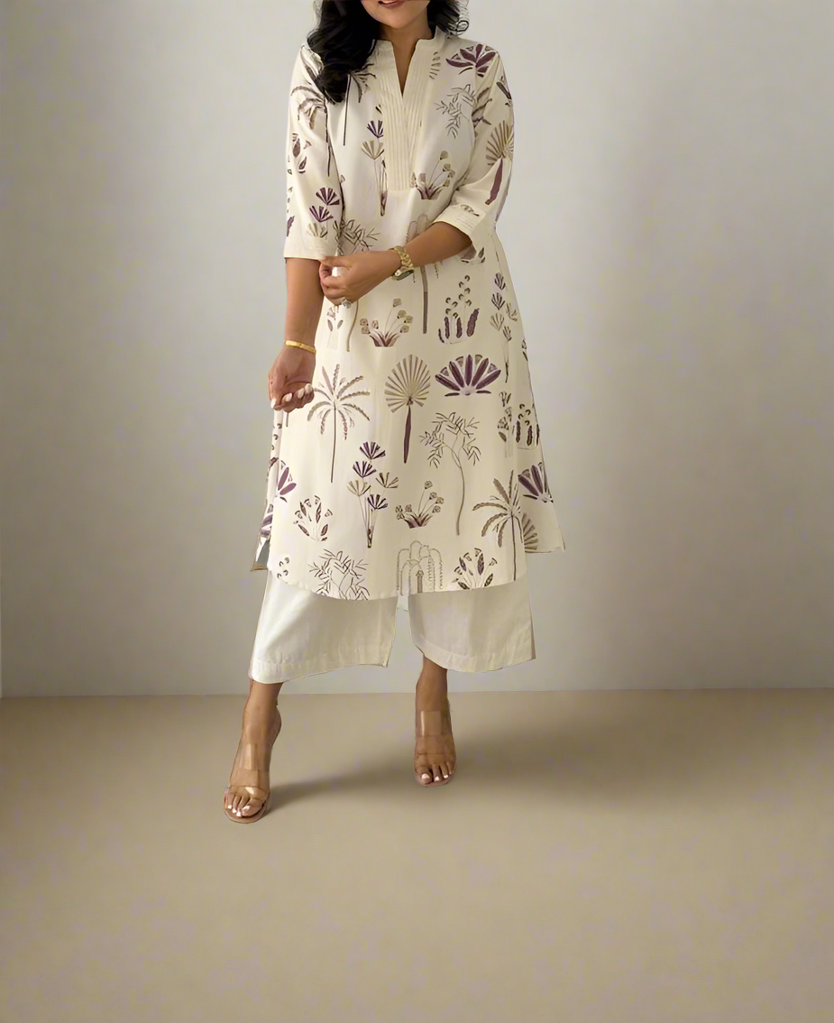 AGALYA - Cotton Kurti Pant Set (2 Pc)