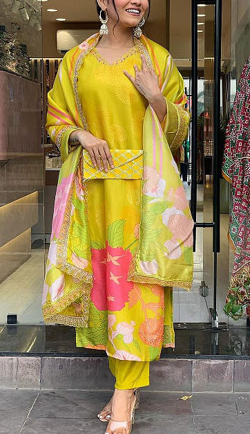 MYNA - Floral Festive Salwar Suit (3 pc)