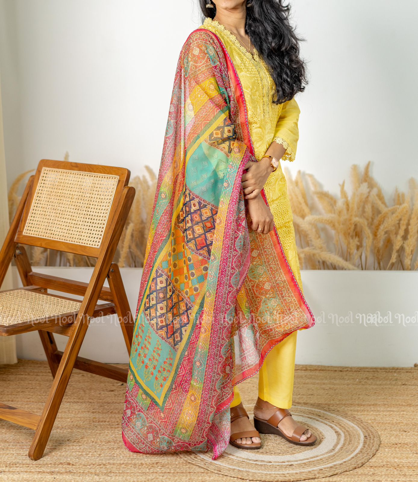 AYISHA - Embroidered Kurti Pant Set (3 Pc)