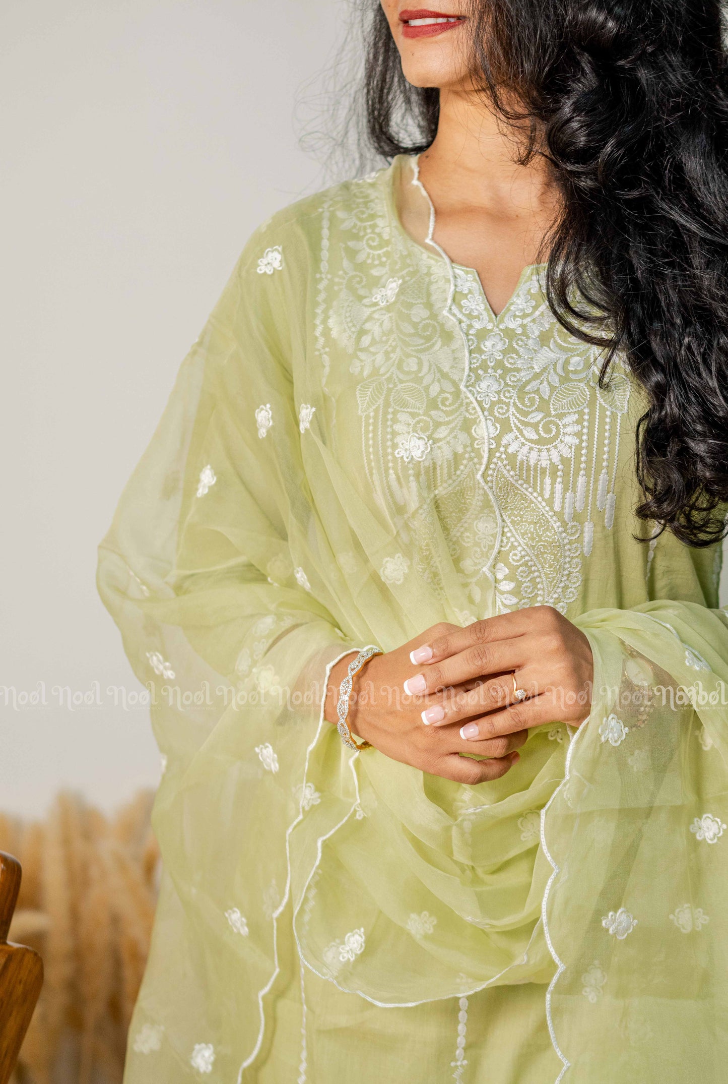 AARA - Pure Cotton Heavy Embroidery Fabric with Straight Pant and Organza Dupatta (3 Pc)