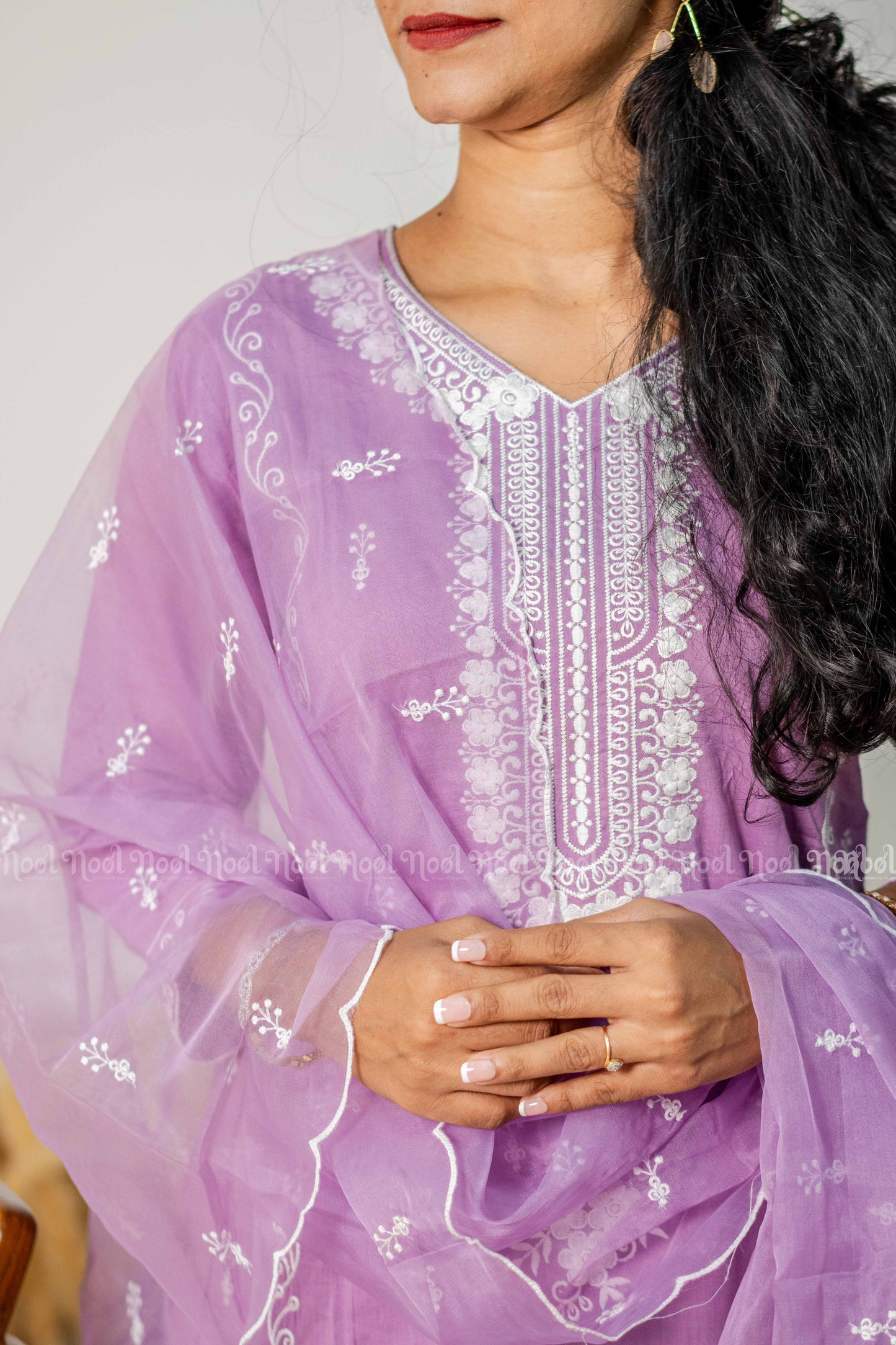 AARA - Pure Cotton Heavy Embroidery Fabric with Straight Pant and Organza Dupatta (3 Pc)