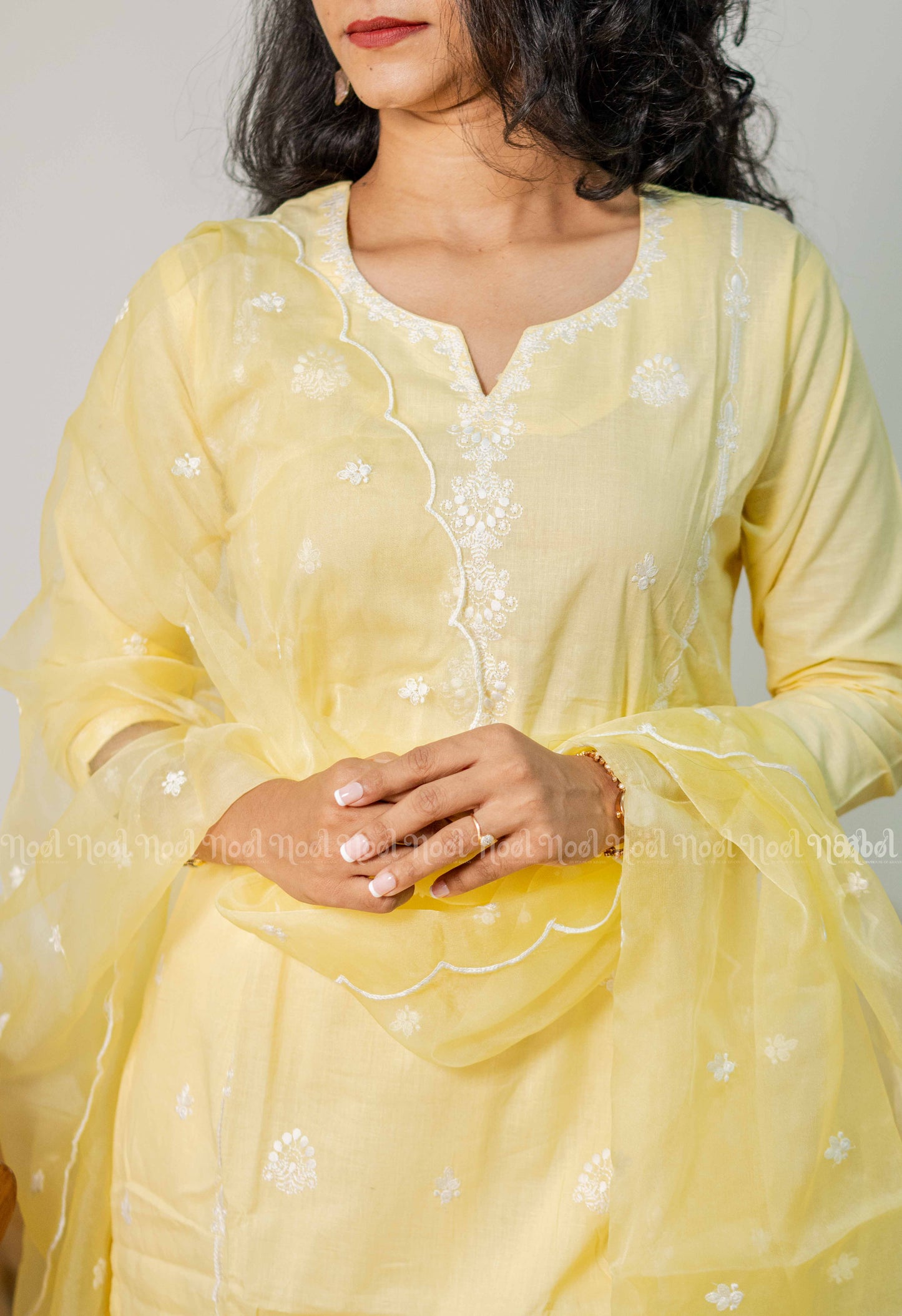 AARA - Pure Cotton Heavy Embroidery Fabric with Straight Pant and Organza Dupatta (3 Pc)