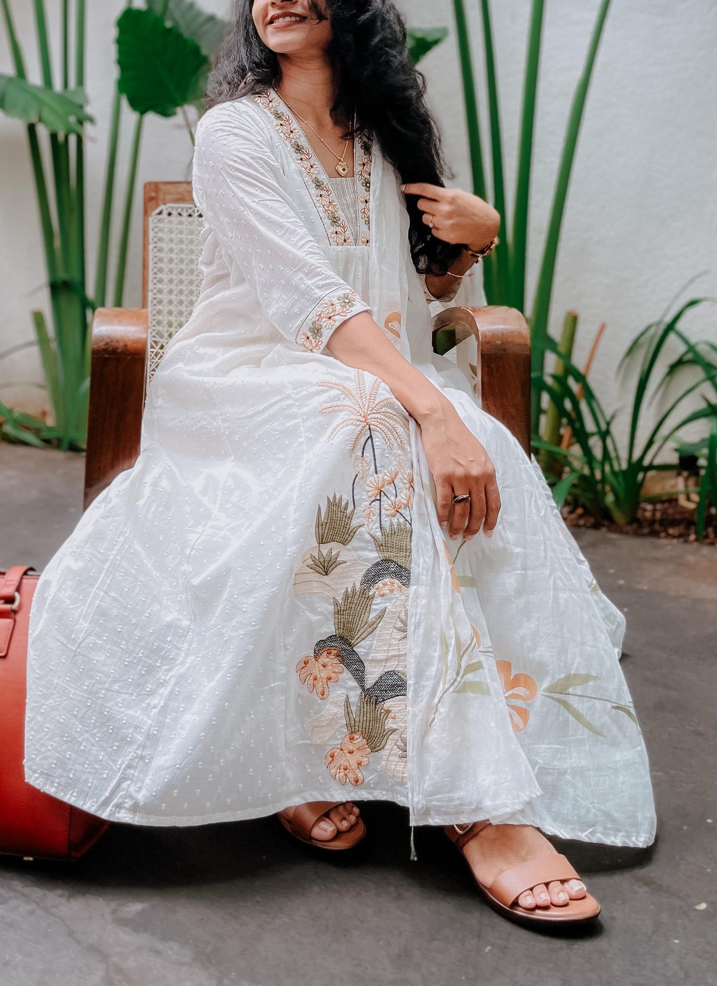 ADHIRA - Cotton A-Line Kurti Pant Set (3 Pc)