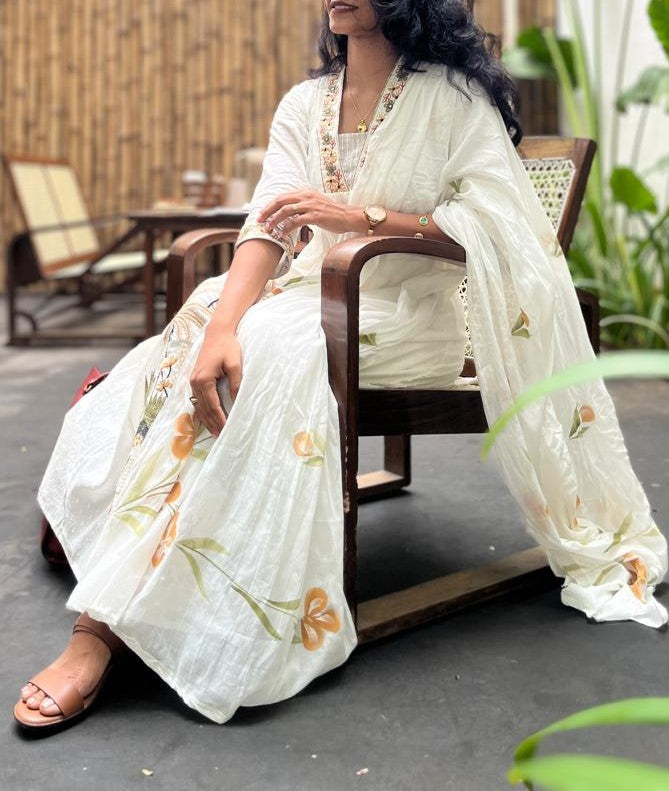 ADHIRA - Cotton A-Line Kurti Pant Set (3 Pc)