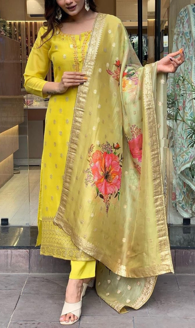 Manjari - Chic Festive Wear with Organza Silk Dupatta