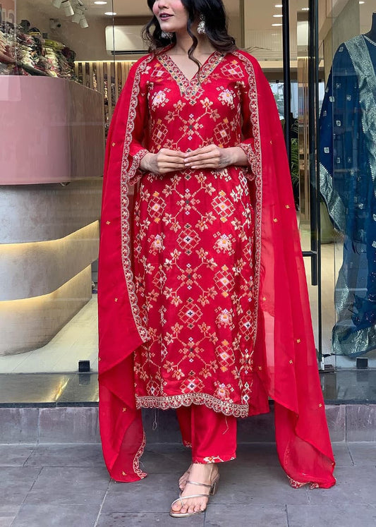Ruby - Chic Festive Wear with Embroidery Dupatta (3 pc)