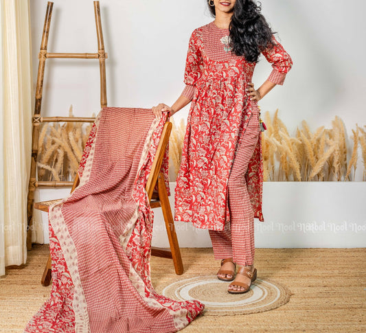 ZOYA - Contemporary Kurti set with Straight pant and Dupatta